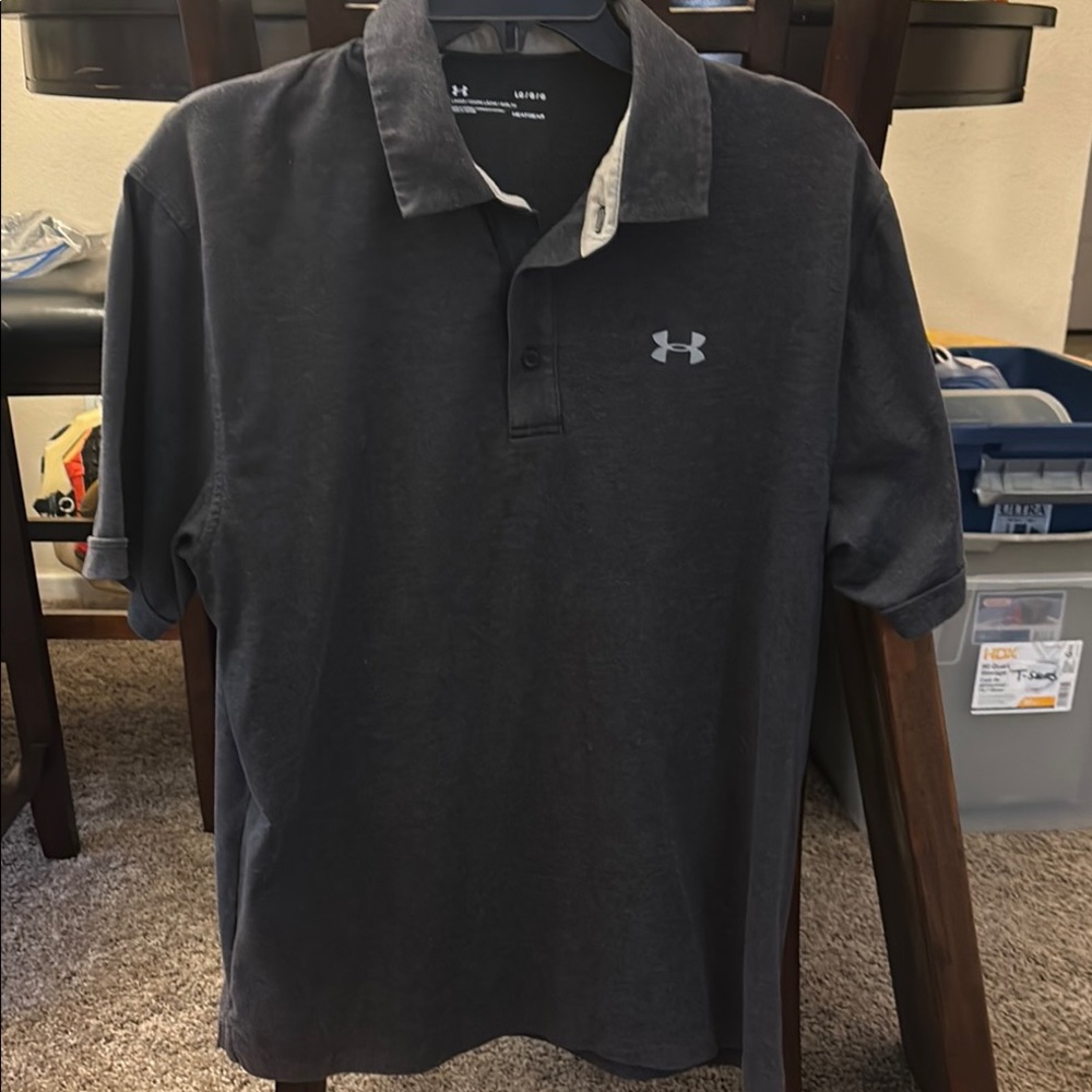 Under Armour Black Polo Shirt Performance Athletic